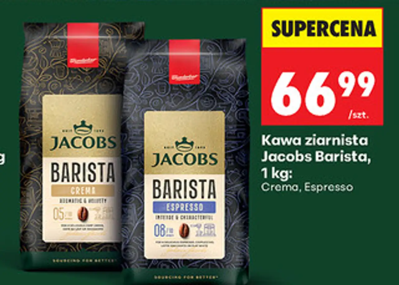 Kawa ziarnista Jacobs Barista, 1 kg: Crema, Espresso