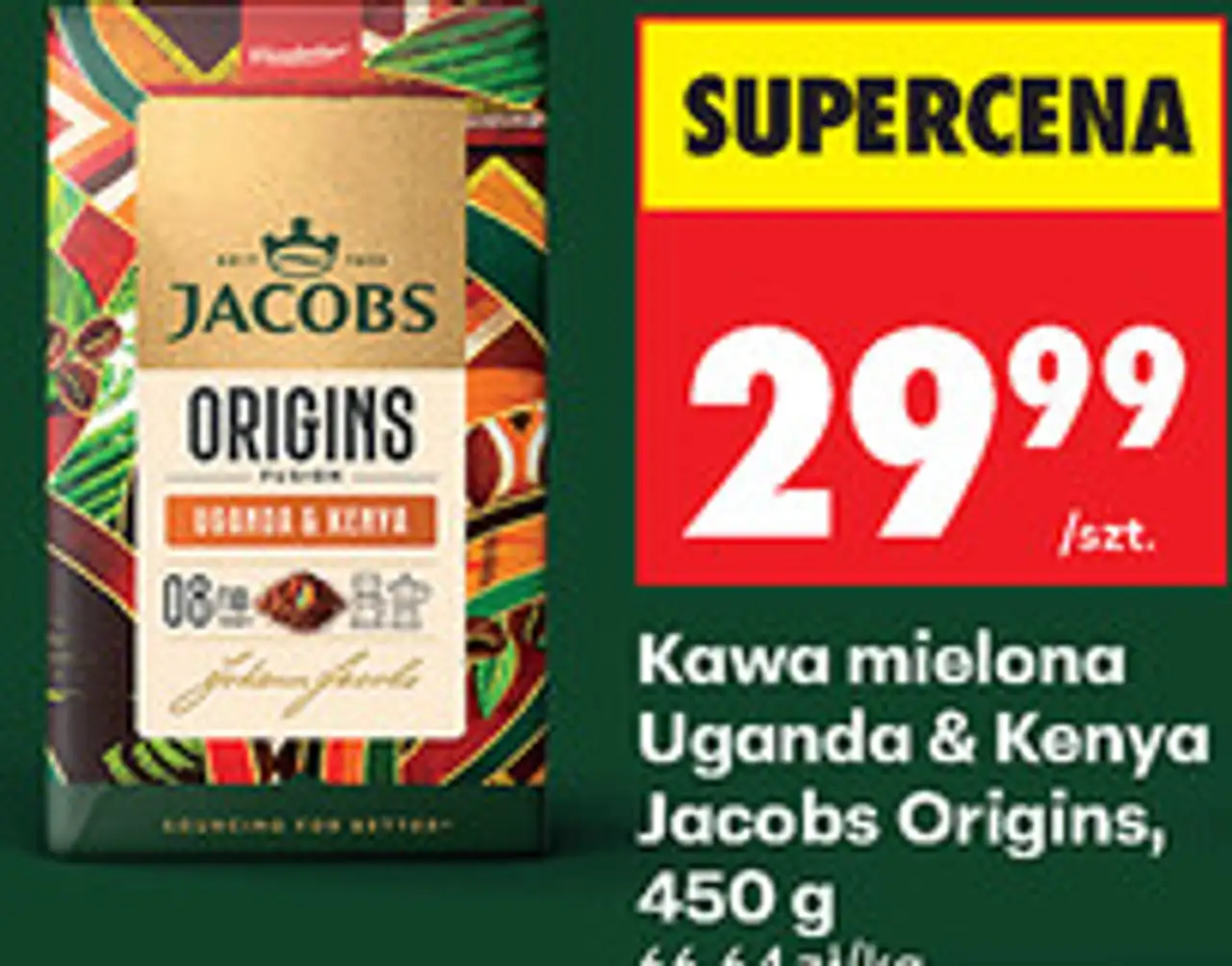 Kawa mielona Uganda & Kenya Jacobs Origins, 450 g
