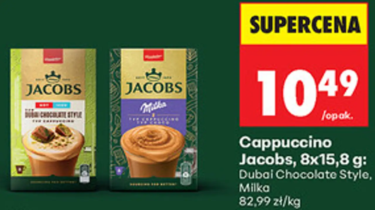 Cappuccino Jacobs, 8x15,8 g: Dubai Chocolate Style, Milka