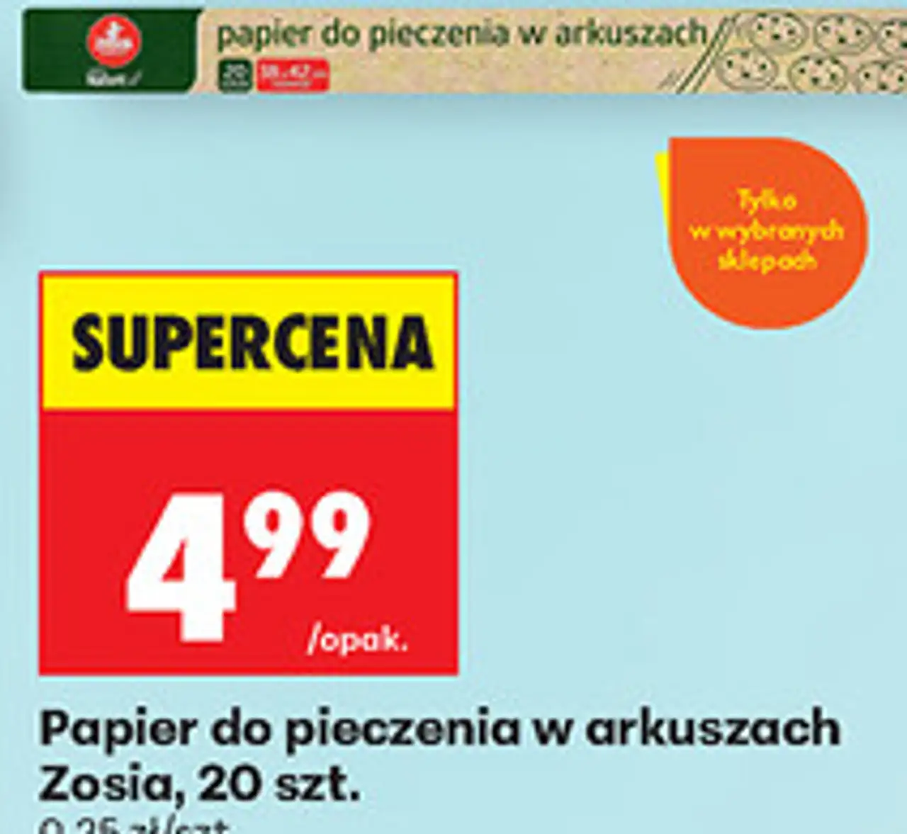 Papier do pieczenia w arkuszach Zosia, 20 szt.