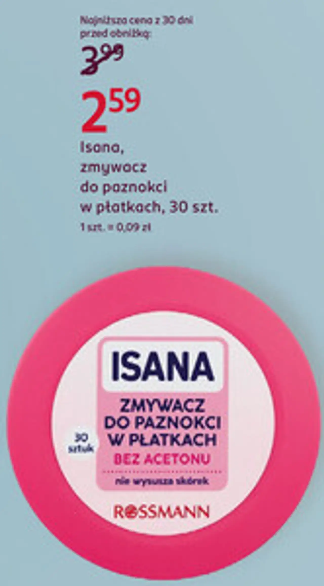 Isana zmywacz do paznokci w płatkach