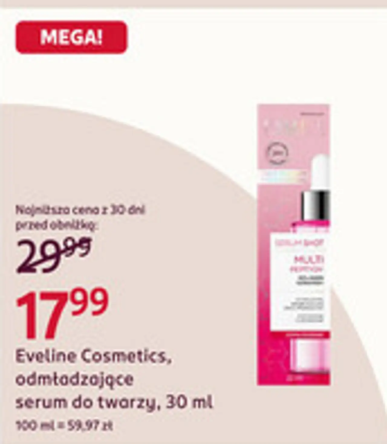 Eveline Cosmetics, odmładzające serum do twarzy, 30 ml