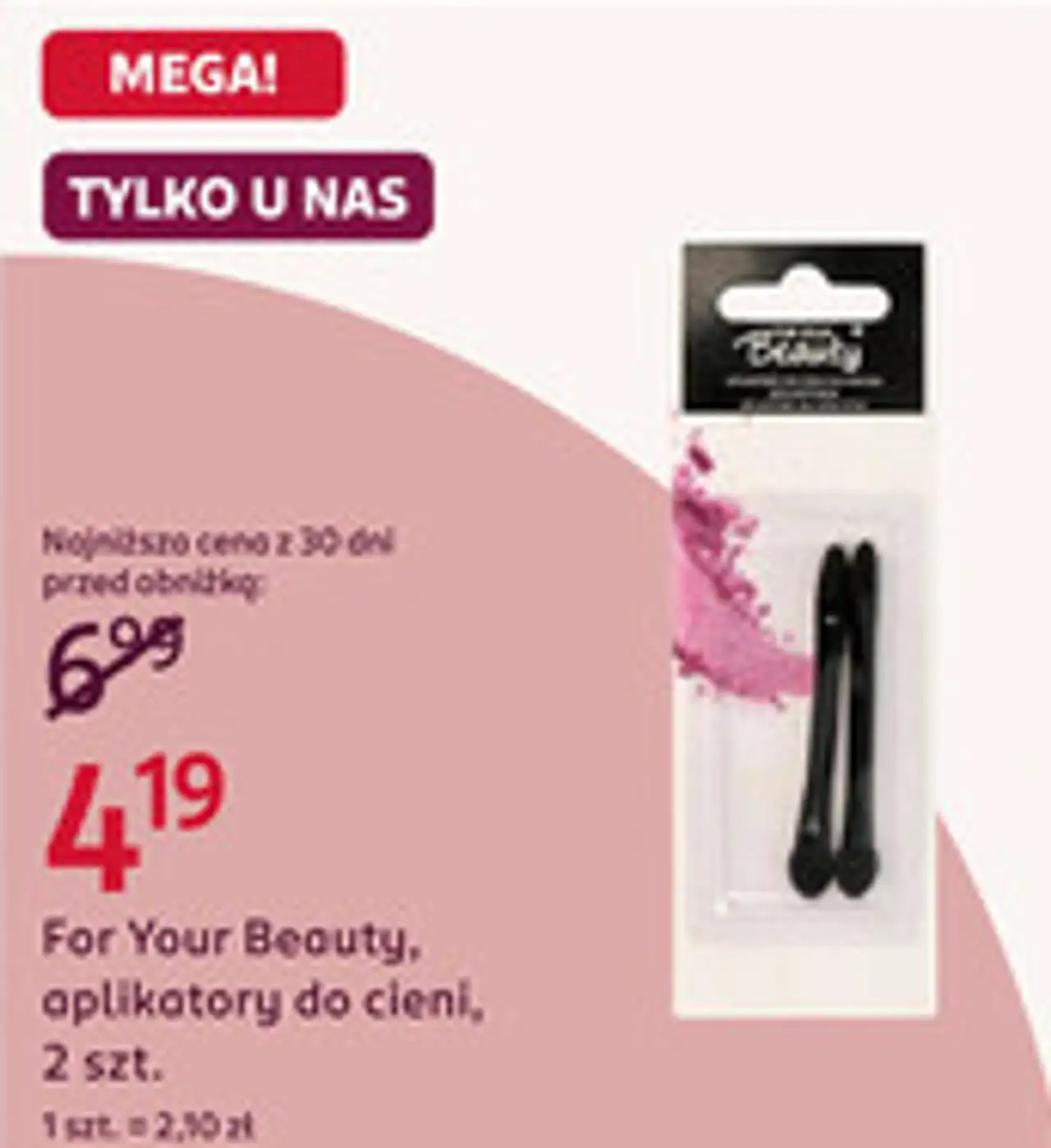 For Your Beauty, aplikatory do cieni, 2 szt.
