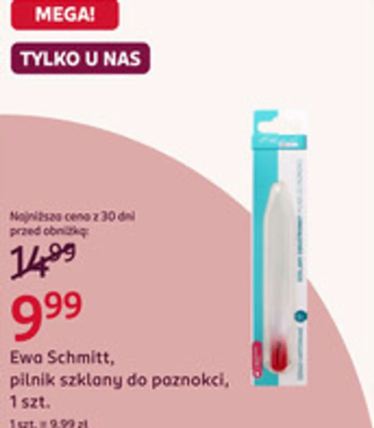 Ewa Schmitt, pilnik szklany do paznokci, 1 szt.