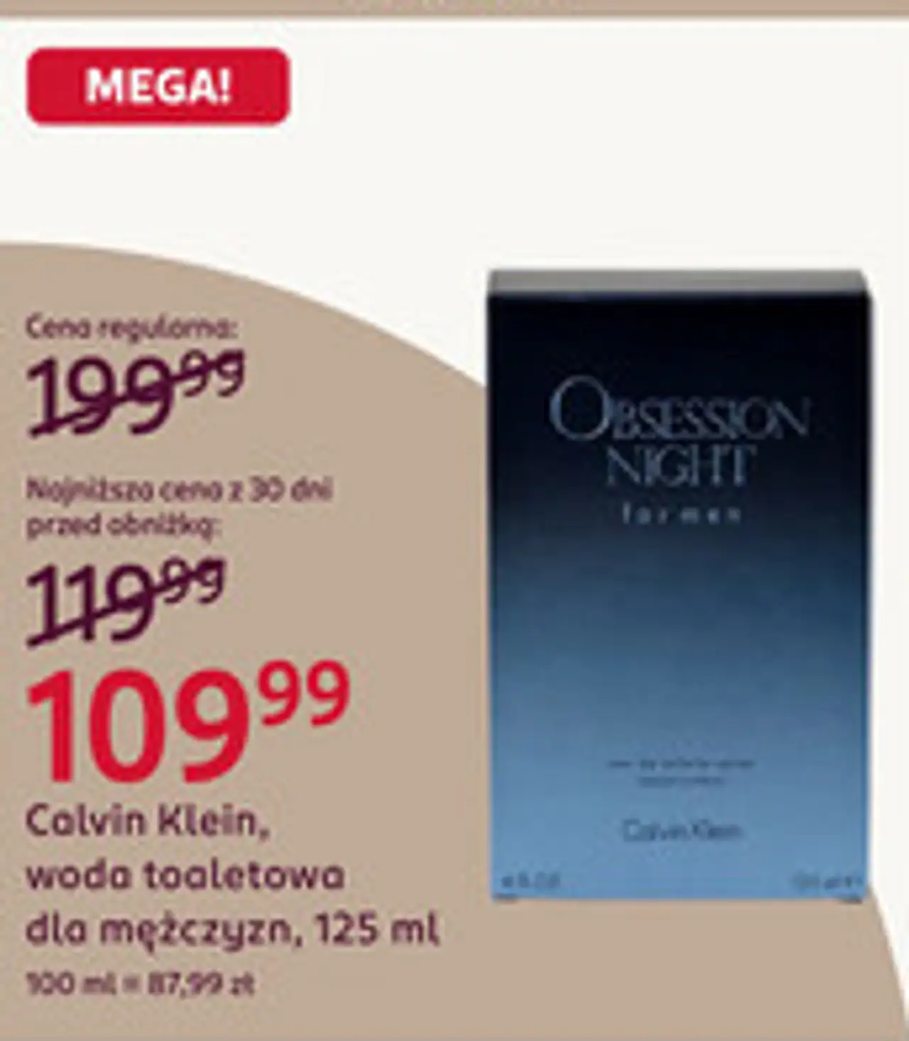 Calvin Klein Obsession Night, woda toaletowa dla mężczyzn, 125 ml