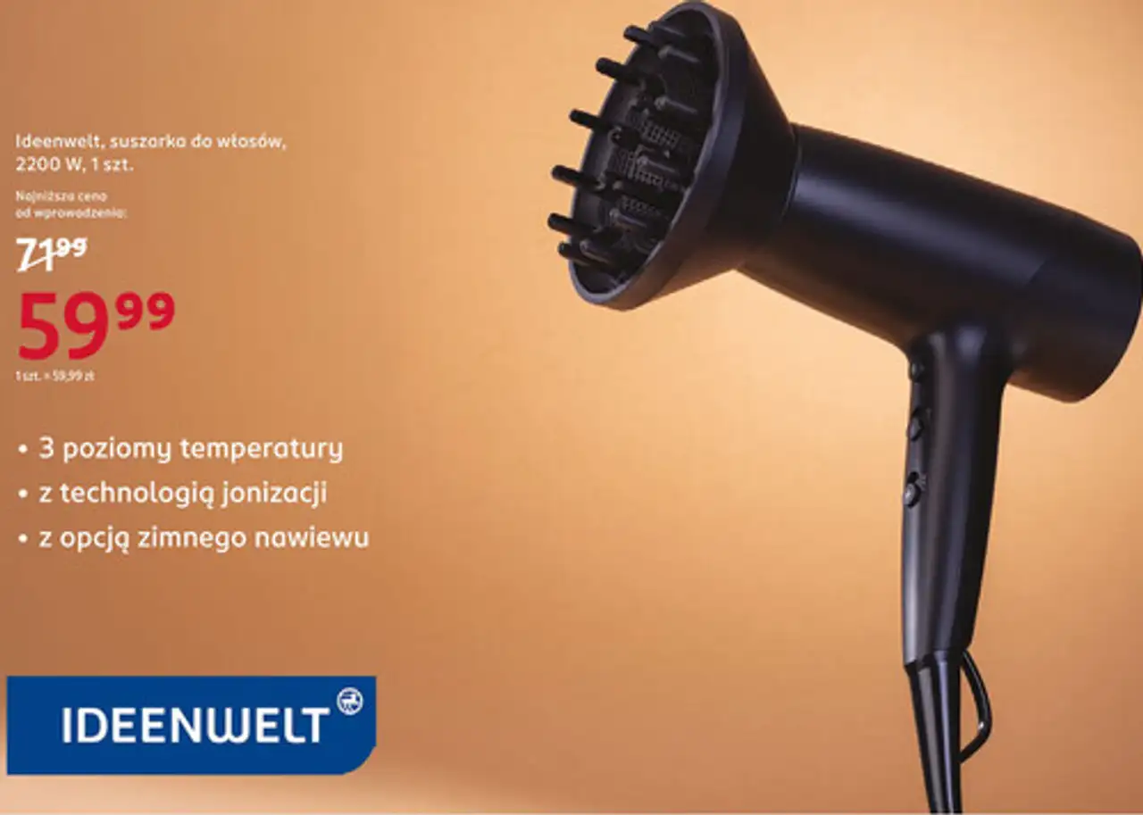 Ideenwelt, suszarka do włosów, 2200 W