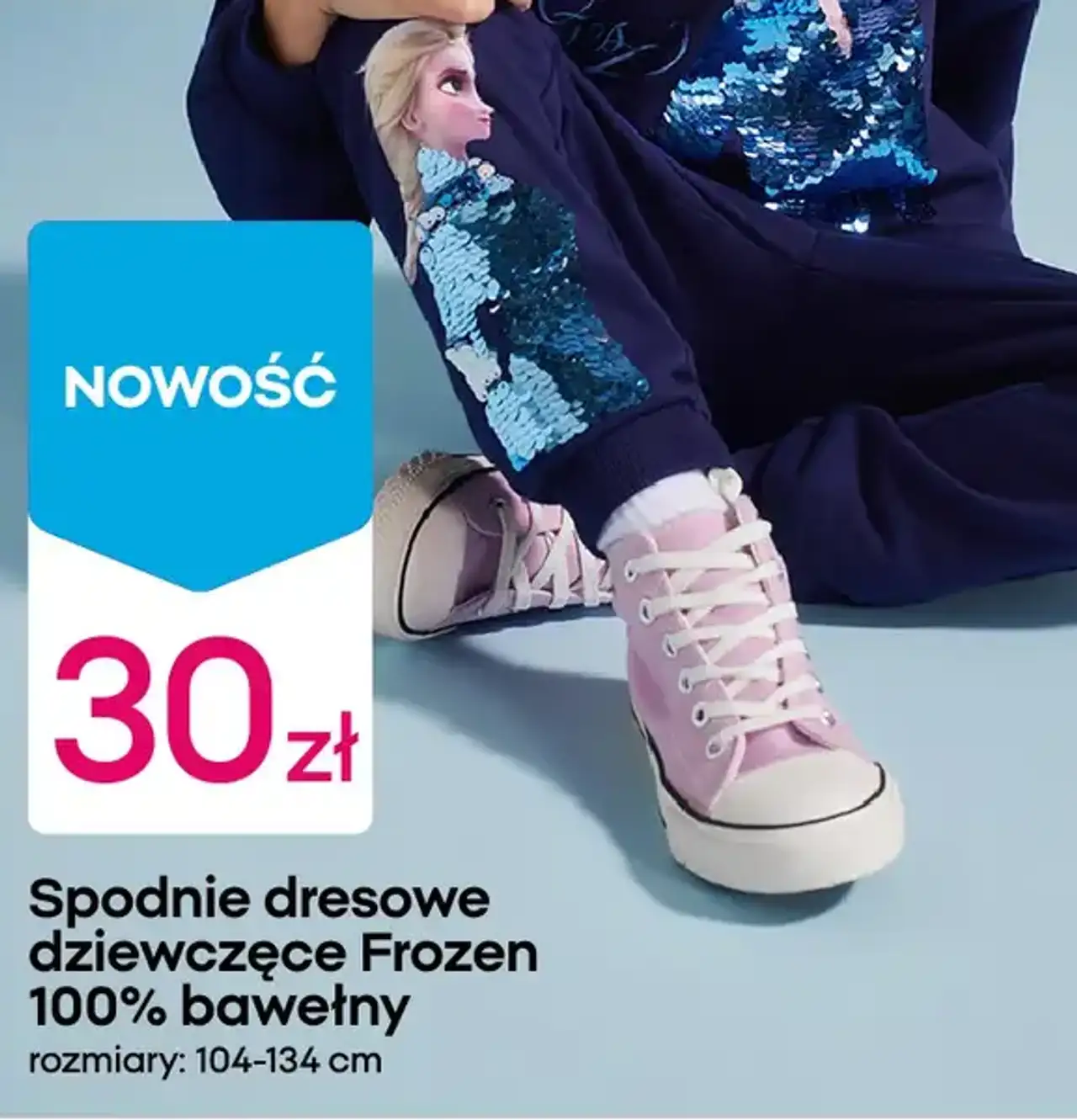 Spodnie dresowe dziewczęce Disney Frozen 100% bawełny