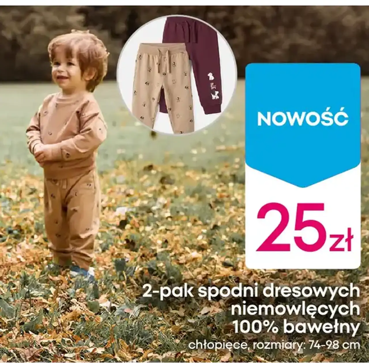 2-pak spodni dresowych niemowlęcych 100% bawełny