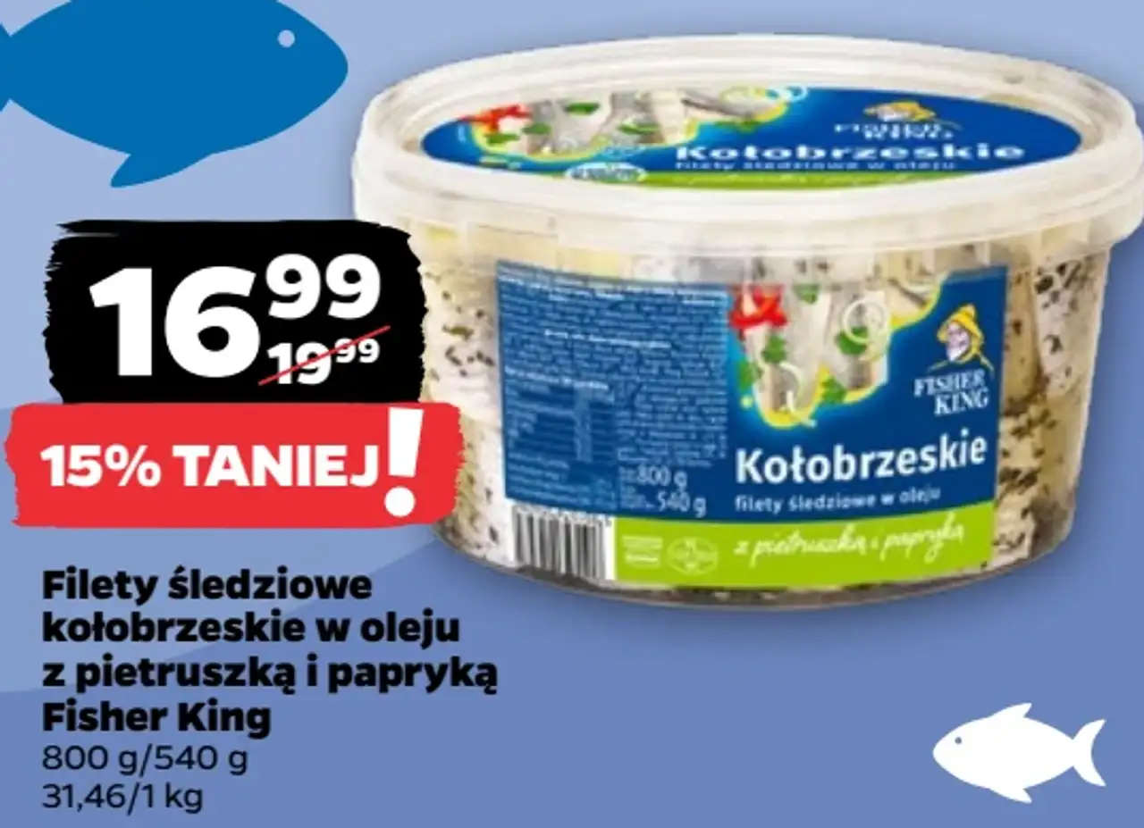 Filety śledziowe kołobrzeskie w oleju z pietruszką i papryką Fisher King