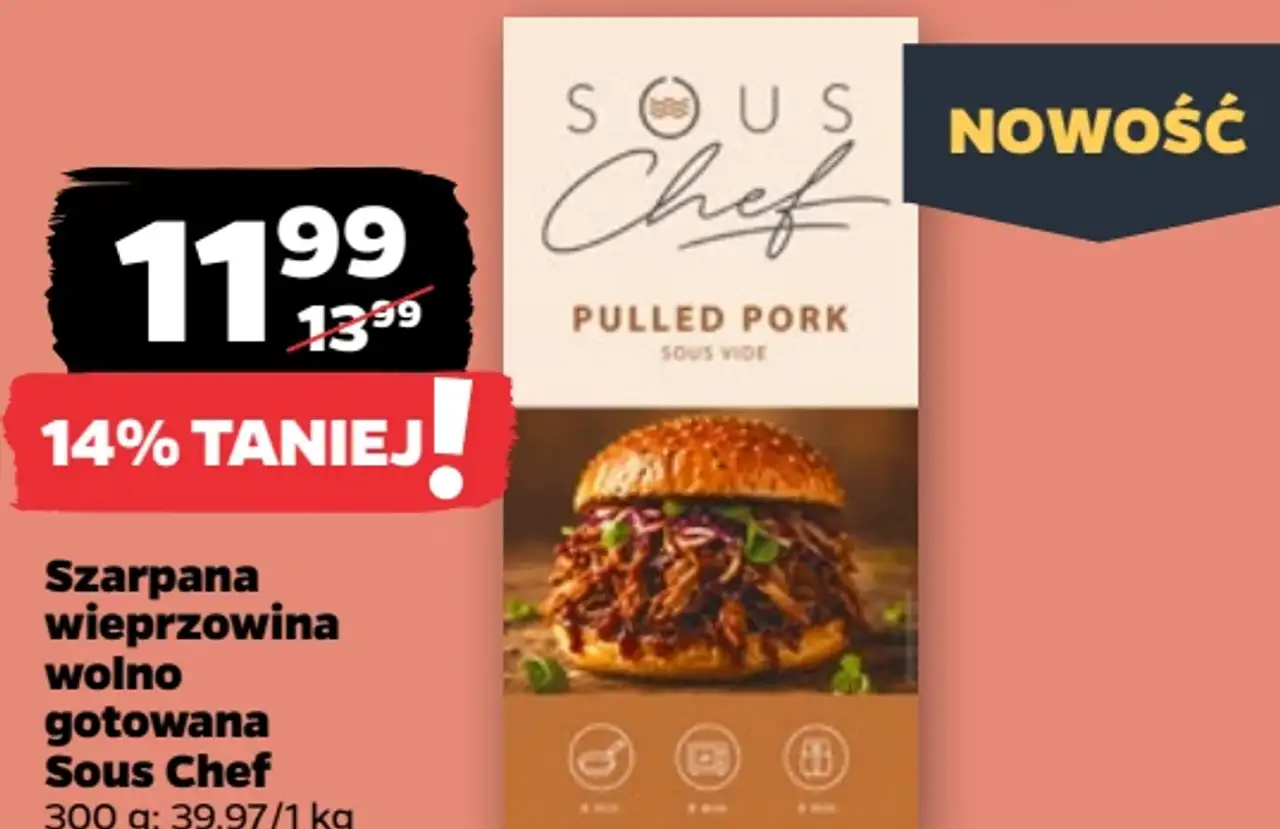 Szarpana wieprzowina wolno gotowana Sous Chef