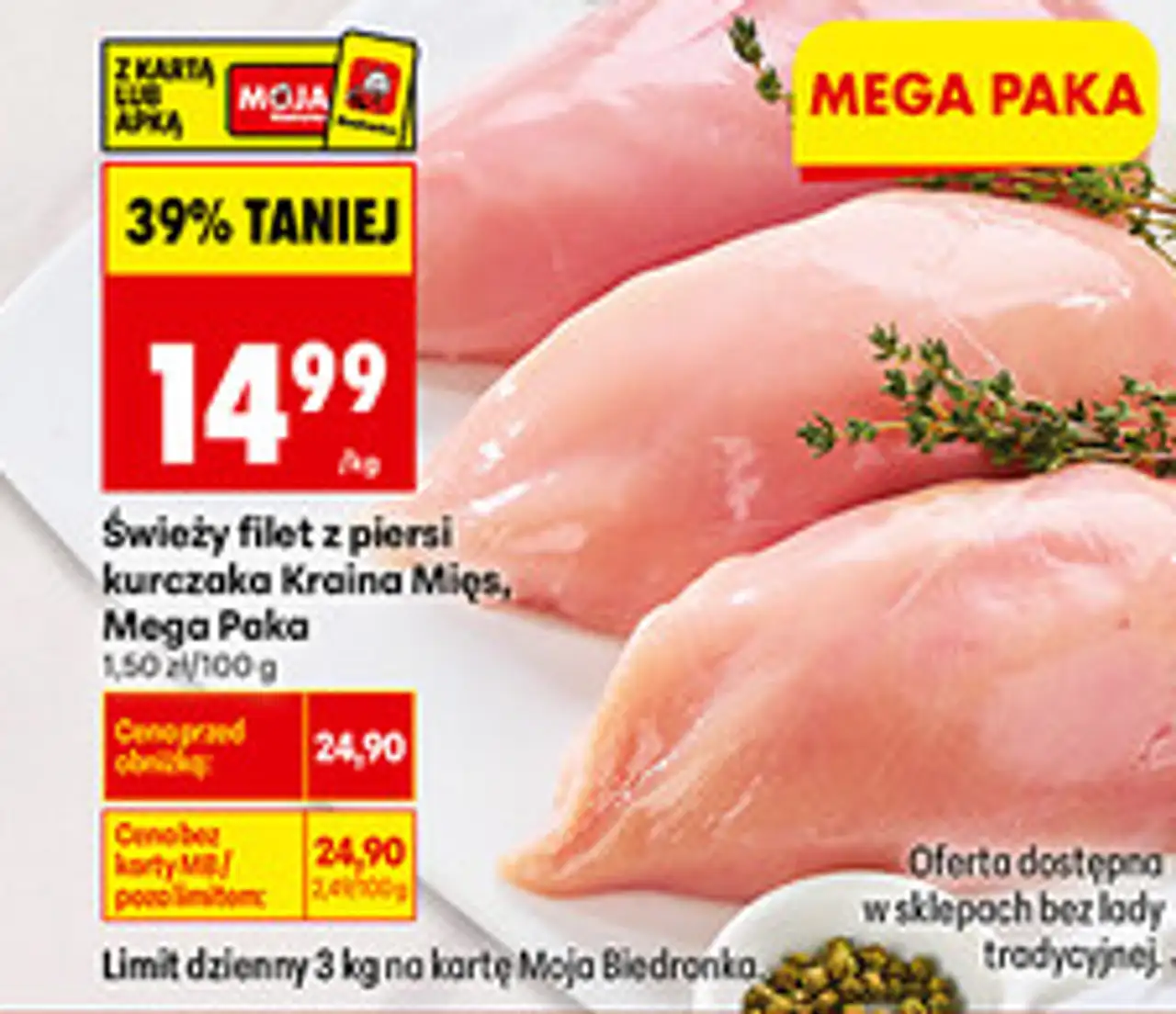 Świeży filet z piersi kurczaka Kraina Mięs Mega Paka