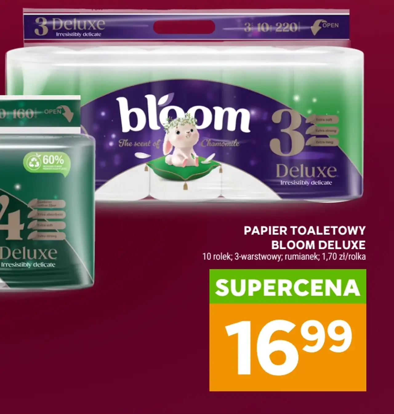 Papier toaletowy Bloom Deluxe 3-warstwowy rumianek