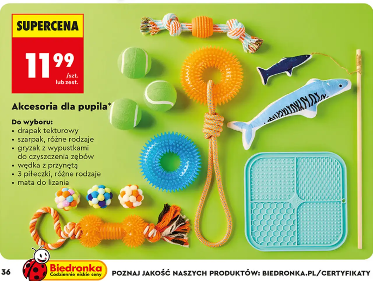 Activ Pet Akcesoria dla pupila (drapak tekturowy, szarpak, gryzak z wypustkami do czyszczenia zębów, wędka z przynętą, 3 piłeczki, mata do lizania)