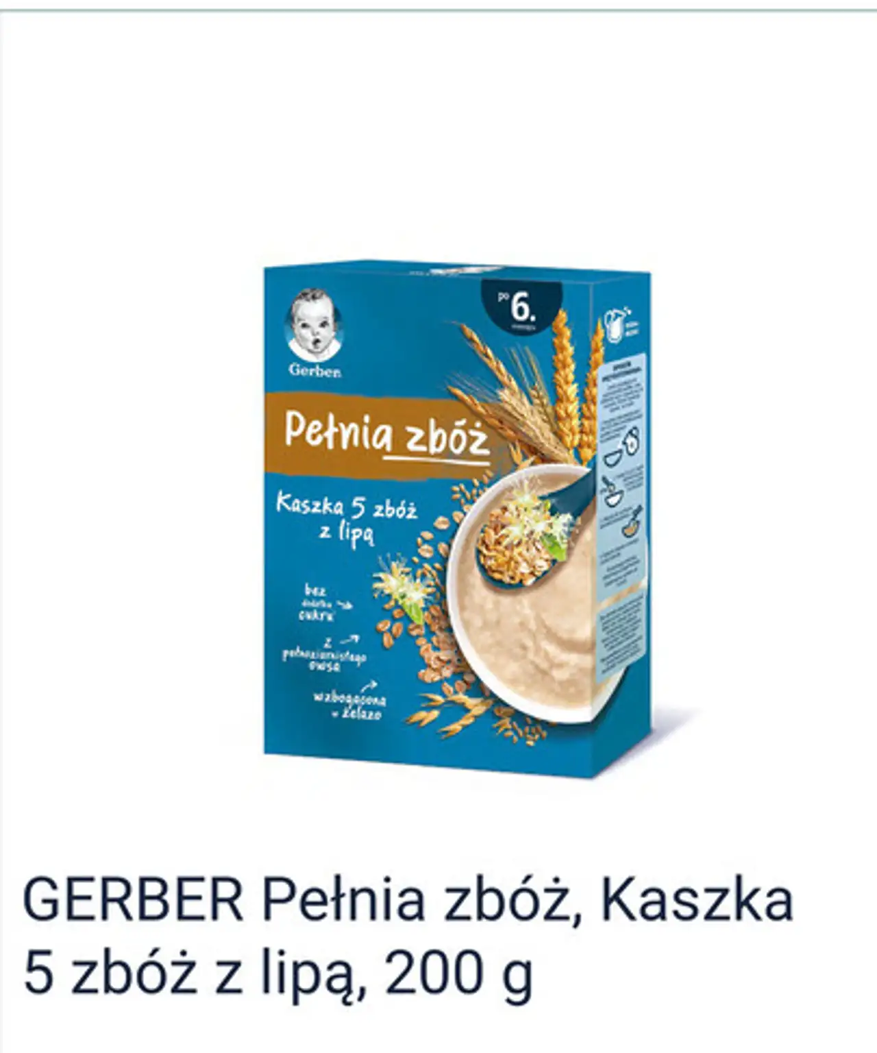 GERBER Pełnia zbóż, Kaszka 5 zbóż z lipą, 200 g