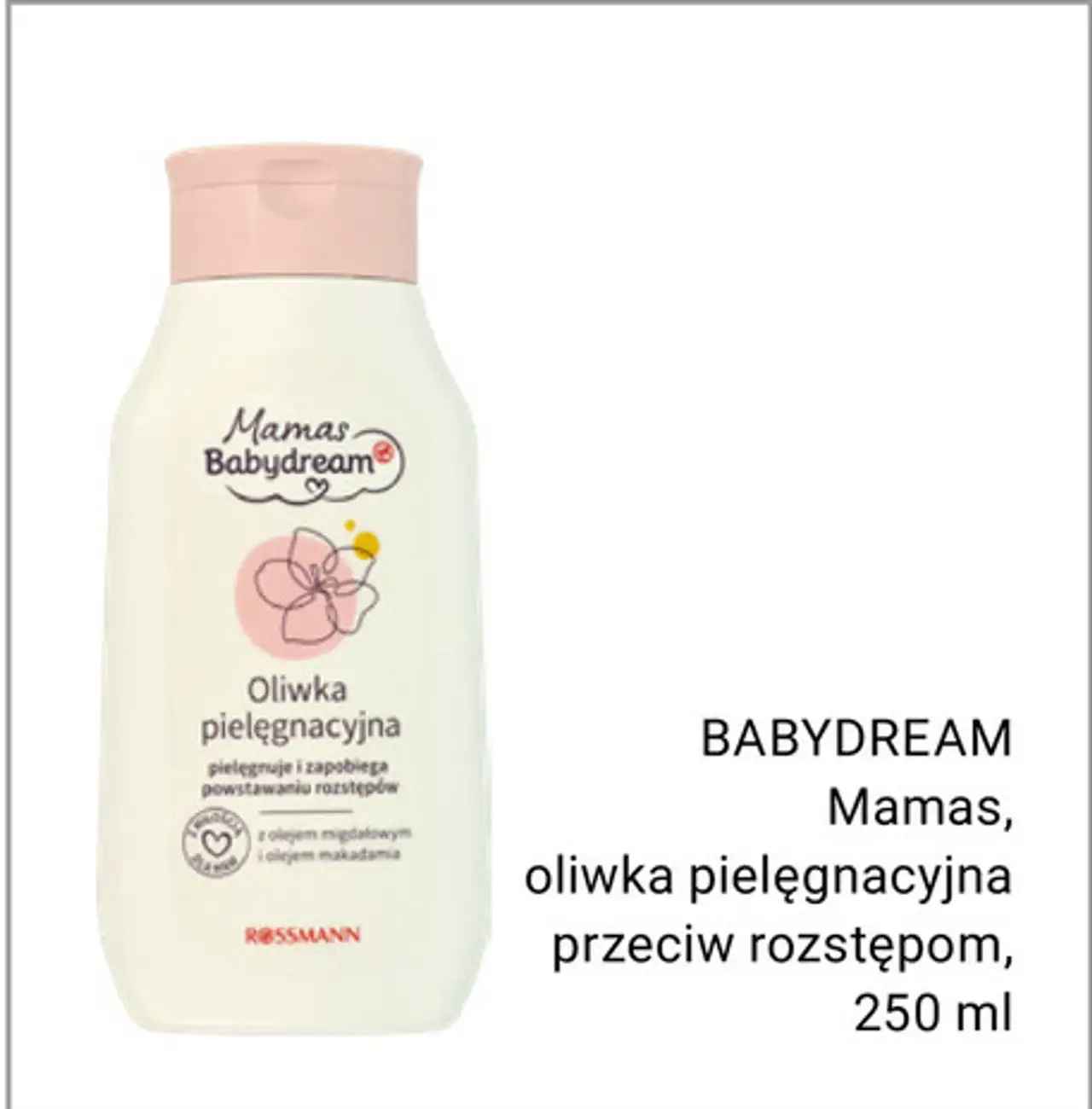 BABYDREAM Mamas, oliwka pielęgnacyjna przeciw rozstępom, 250 ml