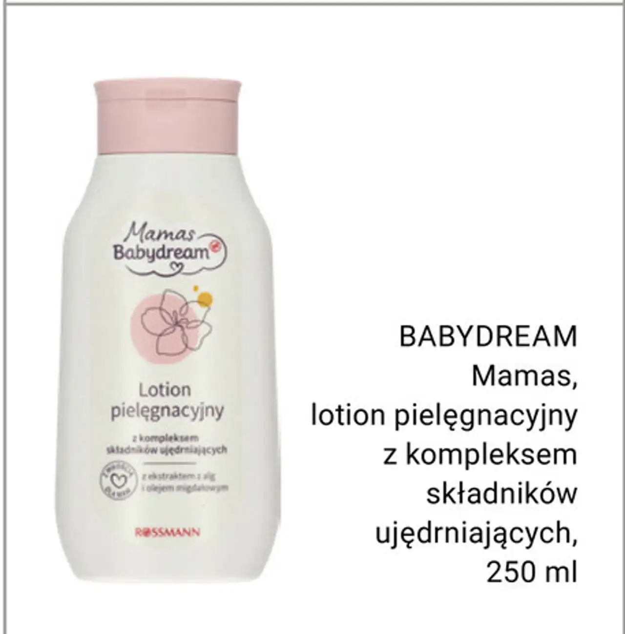 BABYDREAM Mamas, lotion pielęgnacyjny z kompleksem składników ujędrniających, 250 ml
