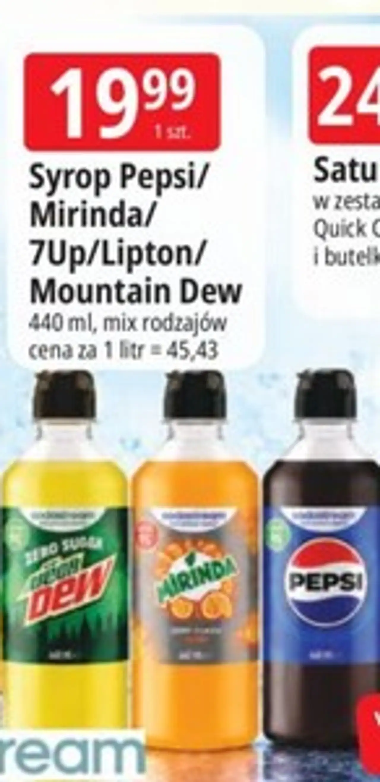 Syrop Pepsi/Mirinda/7Up/Lipton/Mountain Dew Sodastream