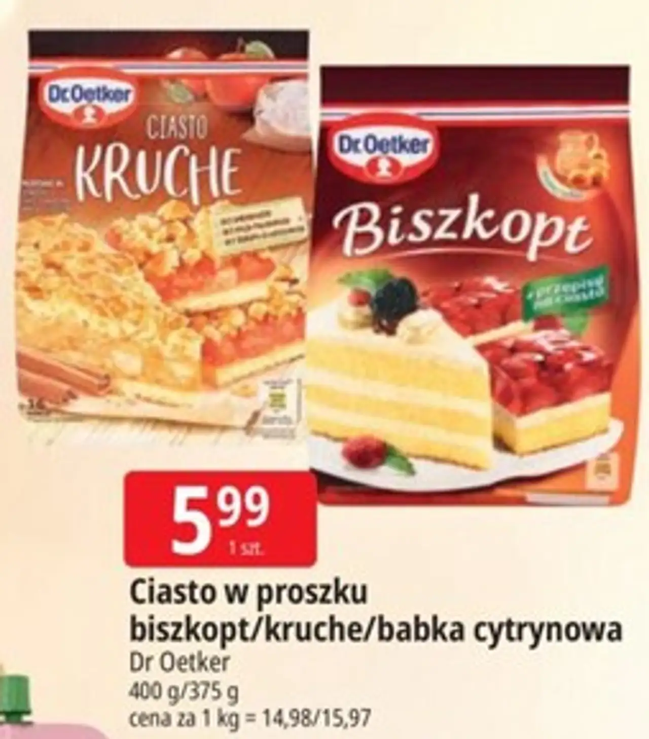 Ciasto w proszku biszkopt/kruche/babka cytrynowa Dr Oetker