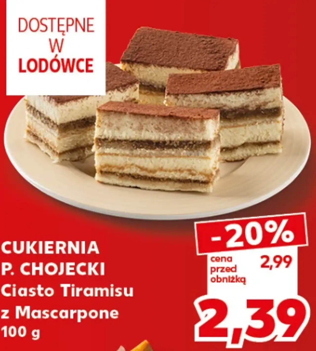 CUKIERNIA P. CHOJECKI Ciasto Tiramisu z Mascarpone