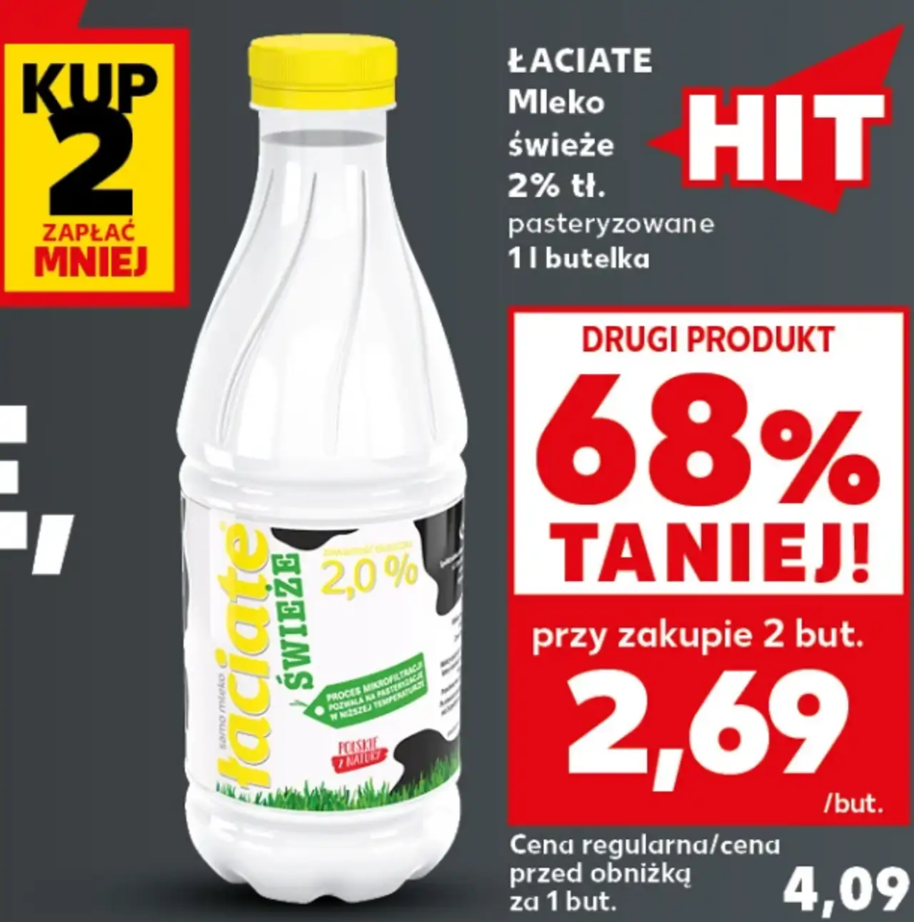 Łaciate Mleko świeże 2% tł. pasteryzowane
