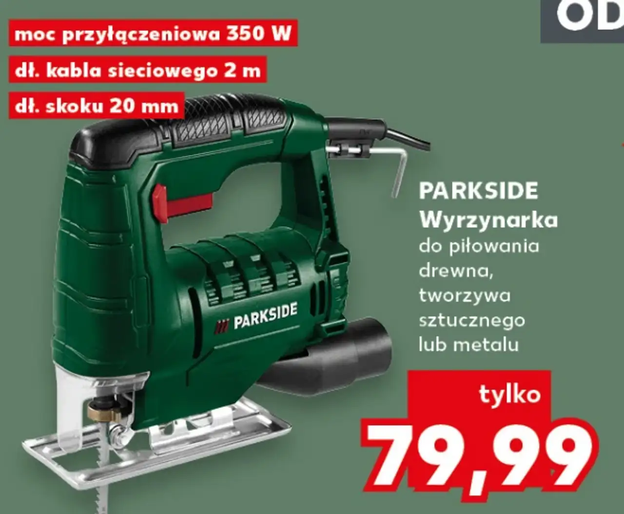 PARKSIDE Wyrzynarka do piłowania drewna, tworzywa sztucznego lub metalu