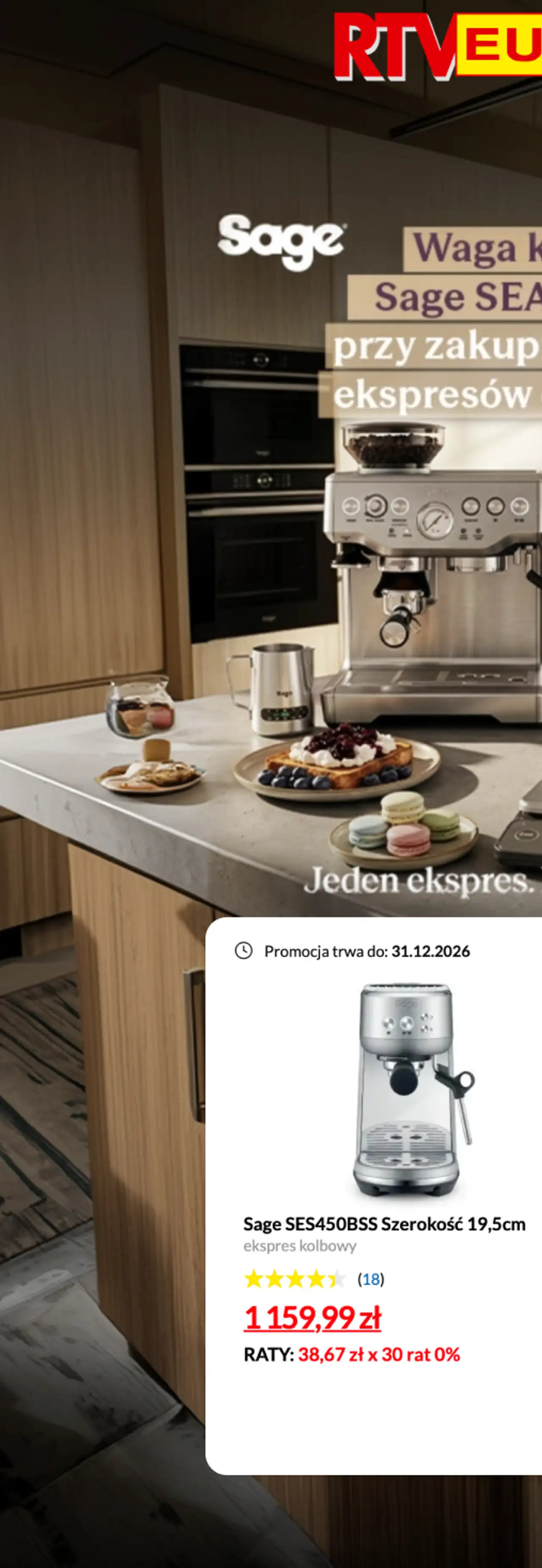 Sage SES450BSS Szerokość 19,5cm ekspres kolbowy