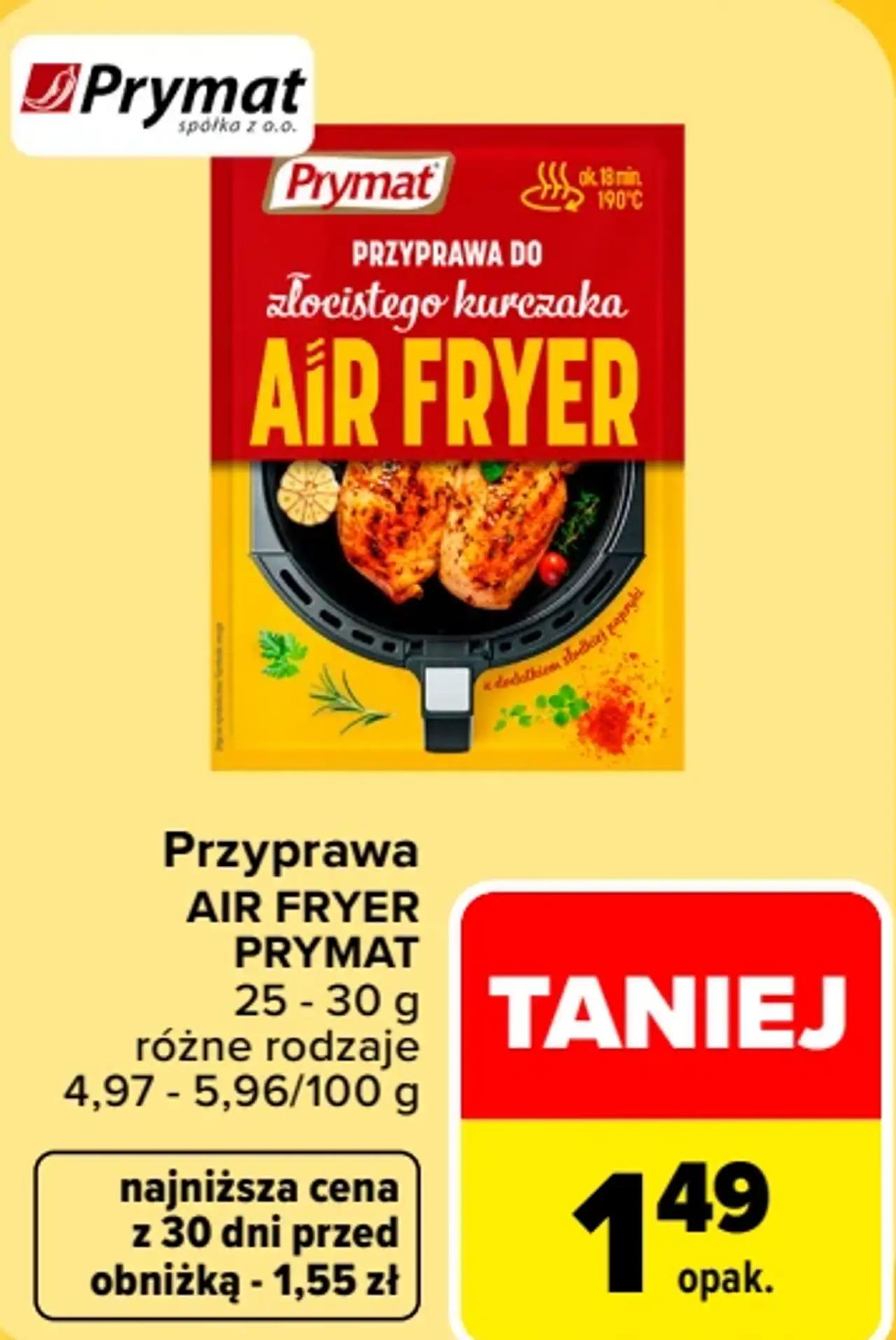Przyprawa do złocistego kurczaka AIR FRYER PRYMAT