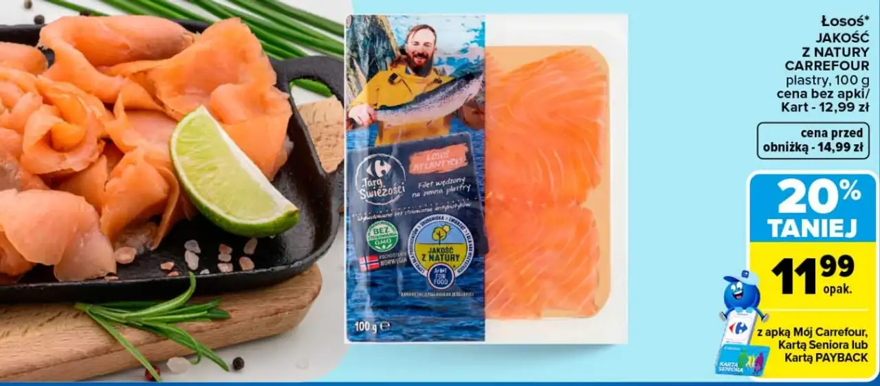 Łosoś w plastrach Jakość z Natury Carrefour