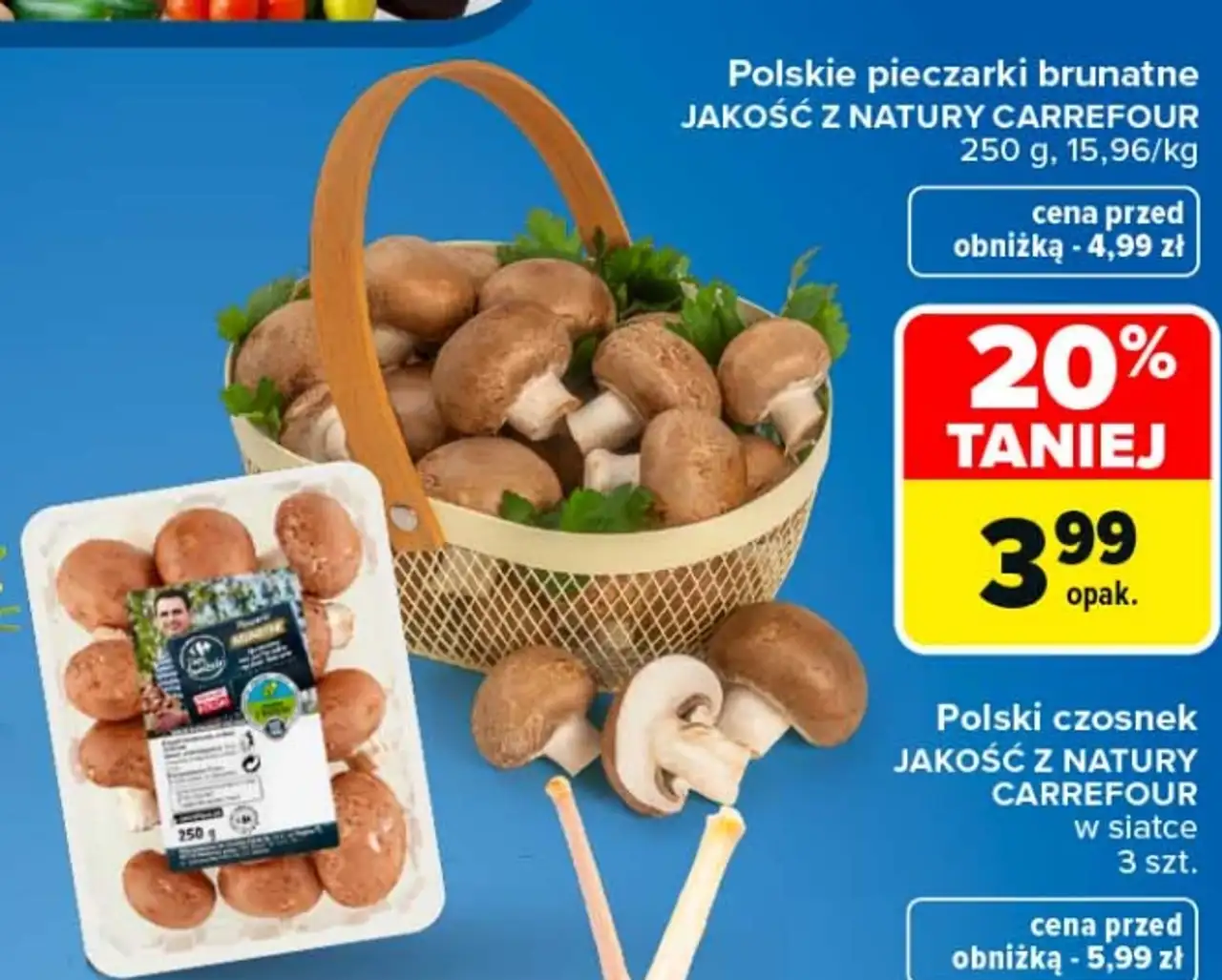 Polskie pieczarki brunatne JAKOŚĆ Z NATURY CARREFOUR