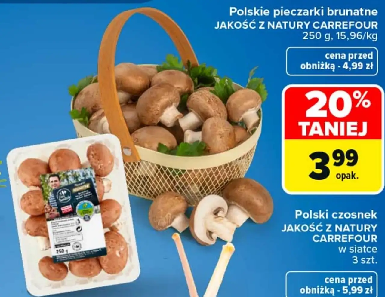 Polskie pieczarki brunatne JAKOŚĆ Z NATURY CARREFOUR