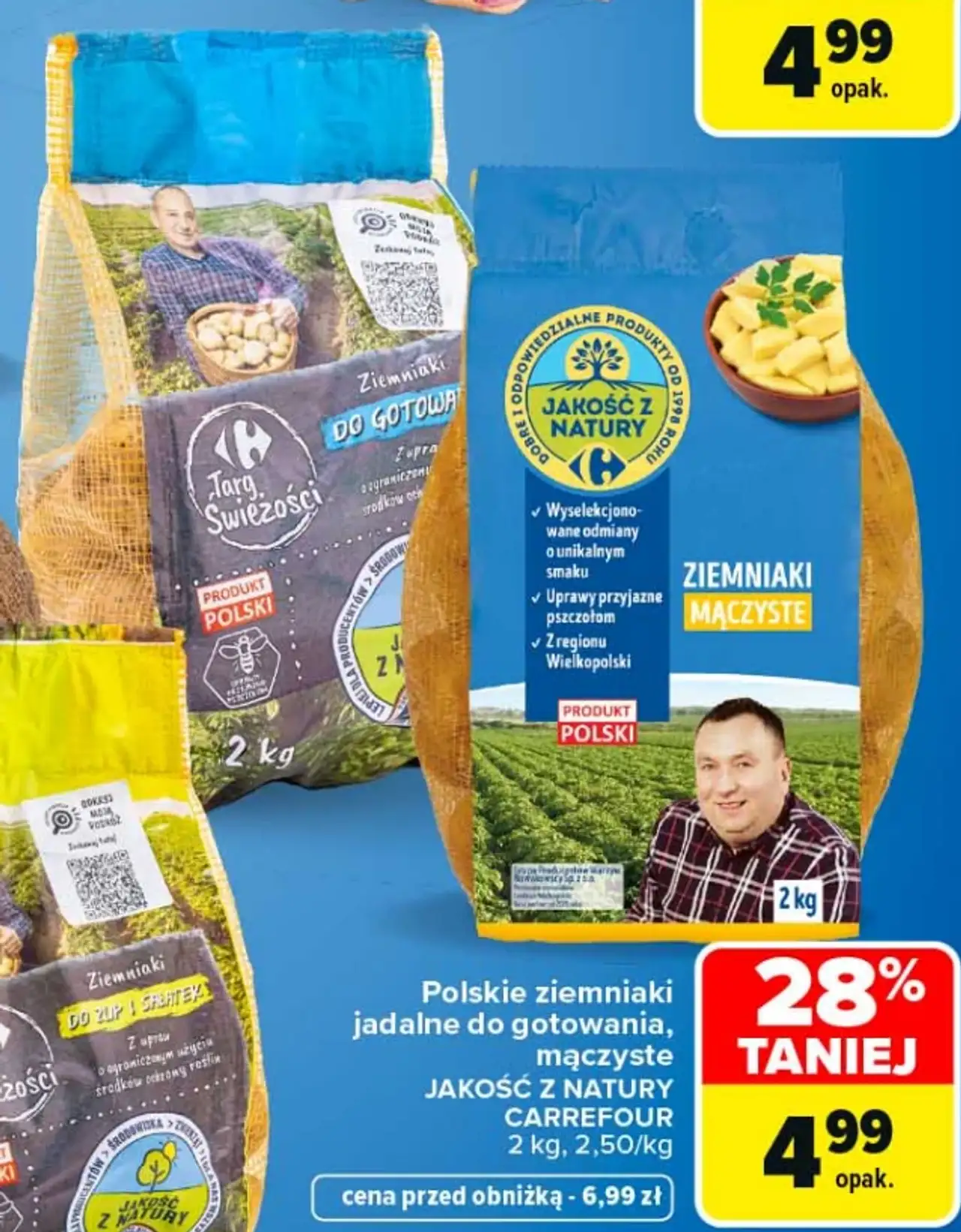 Polskie ziemniaki jadalne do gotowania, mączyste JAKOŚĆ Z NATURY CARREFOUR