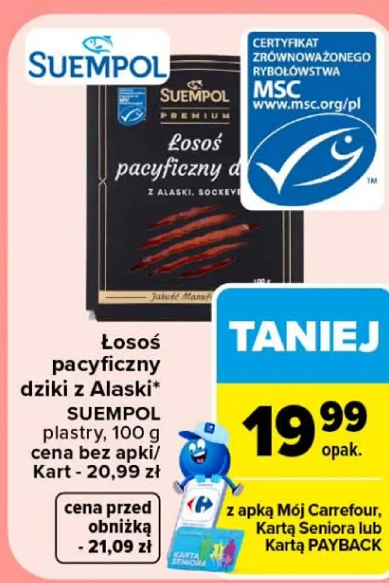 Łosoś pacyficzny dziki z Alaski Suempol plastry