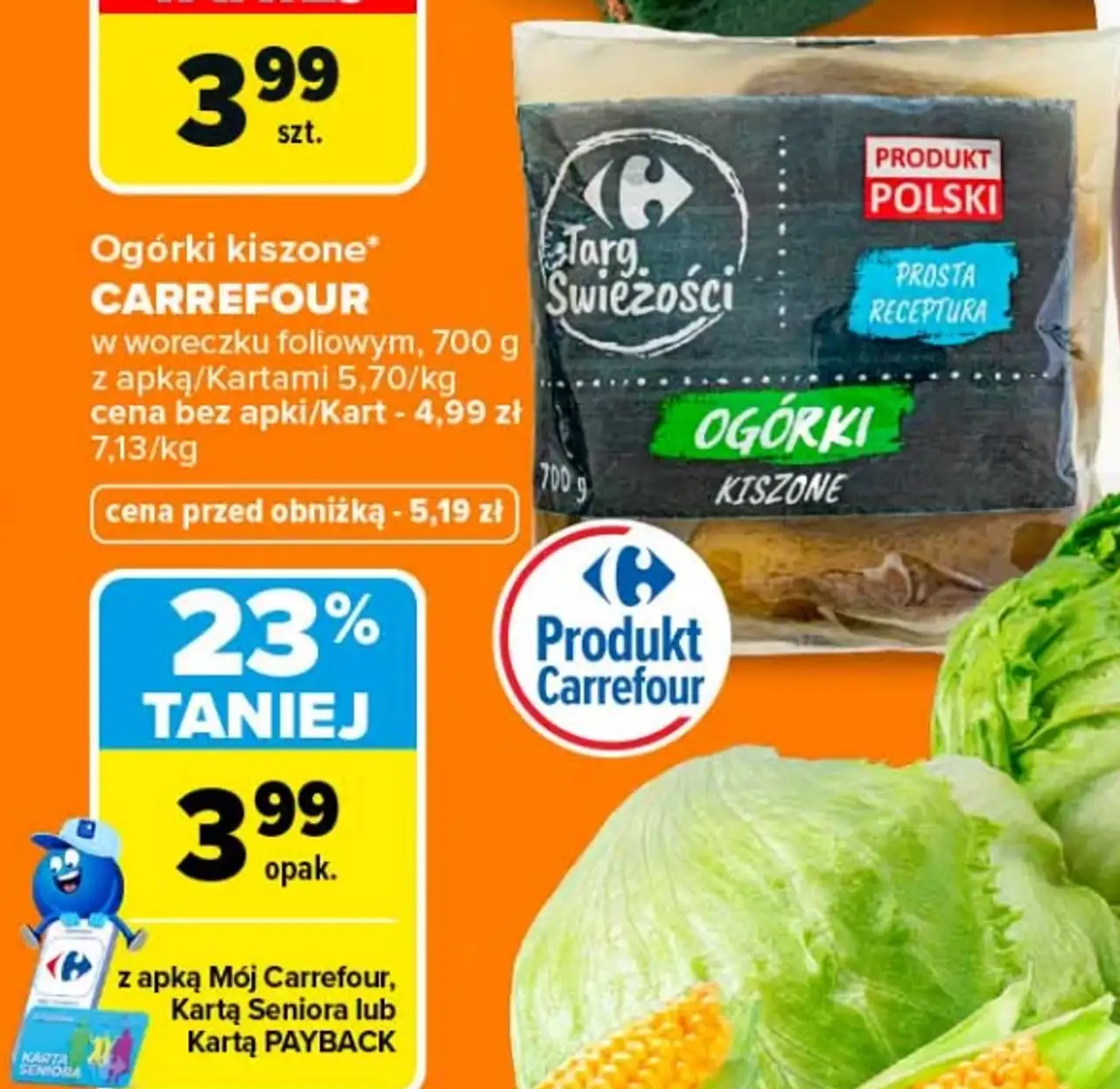 Ogórki kiszone Carrefour Targ Świeżości