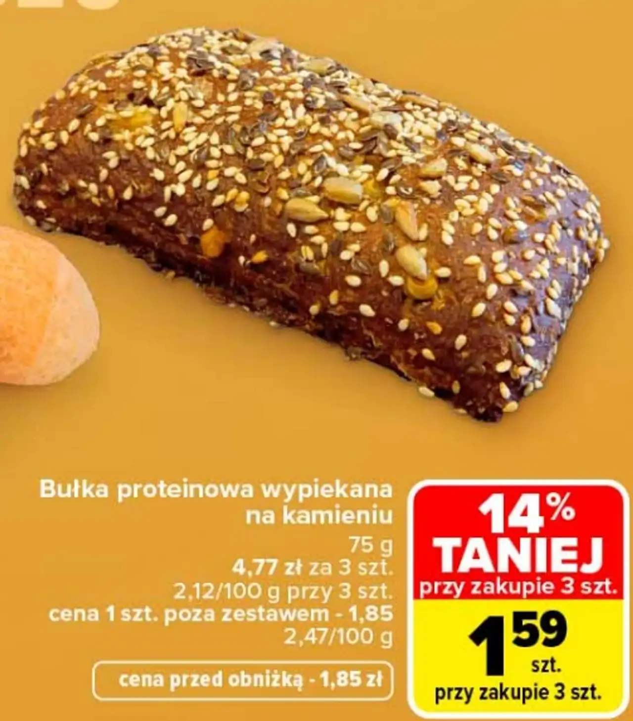 Bułka proteinowa wypiekana na kamieniu