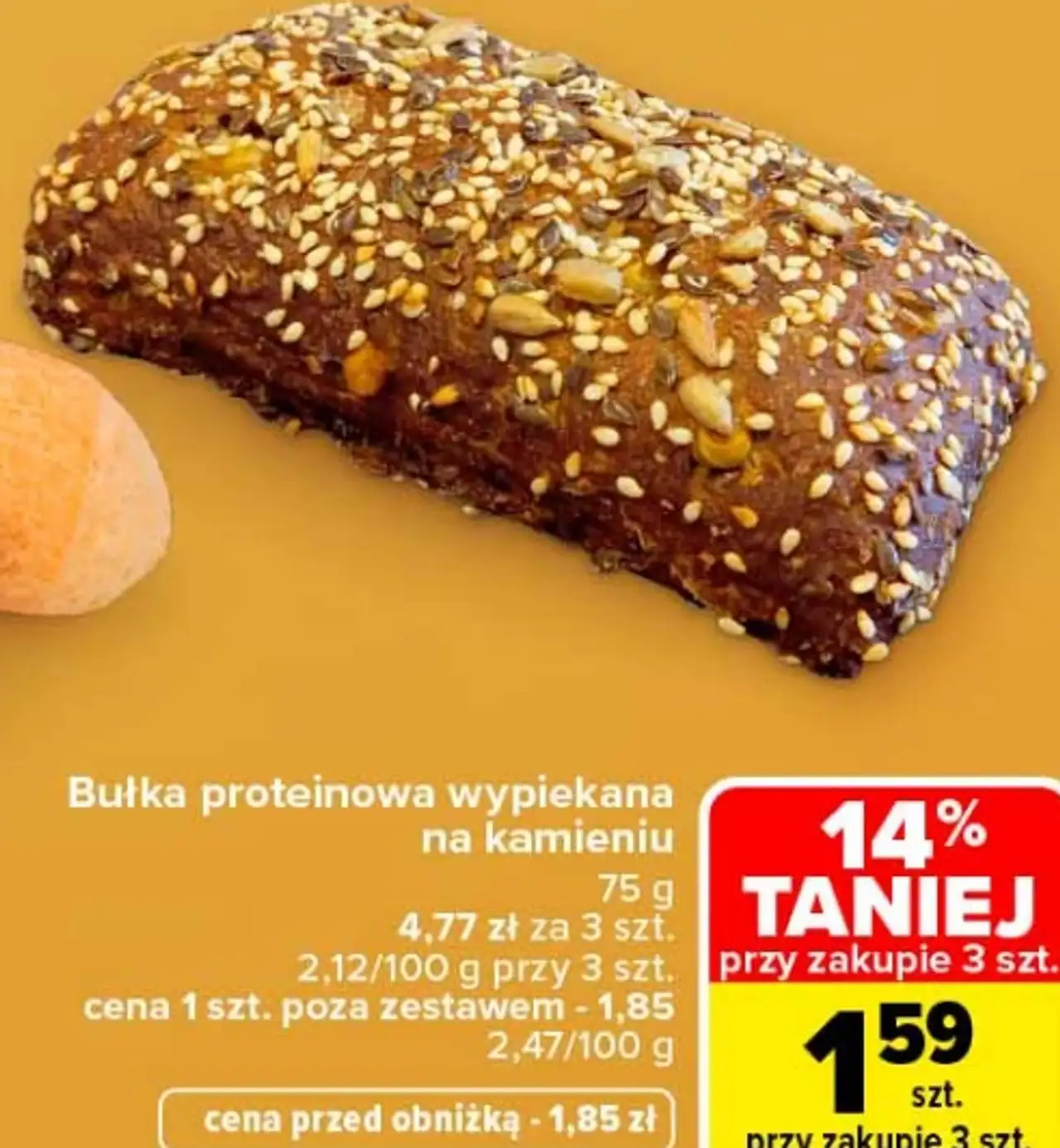 Bułka proteinowa wypiekana na kamieniu