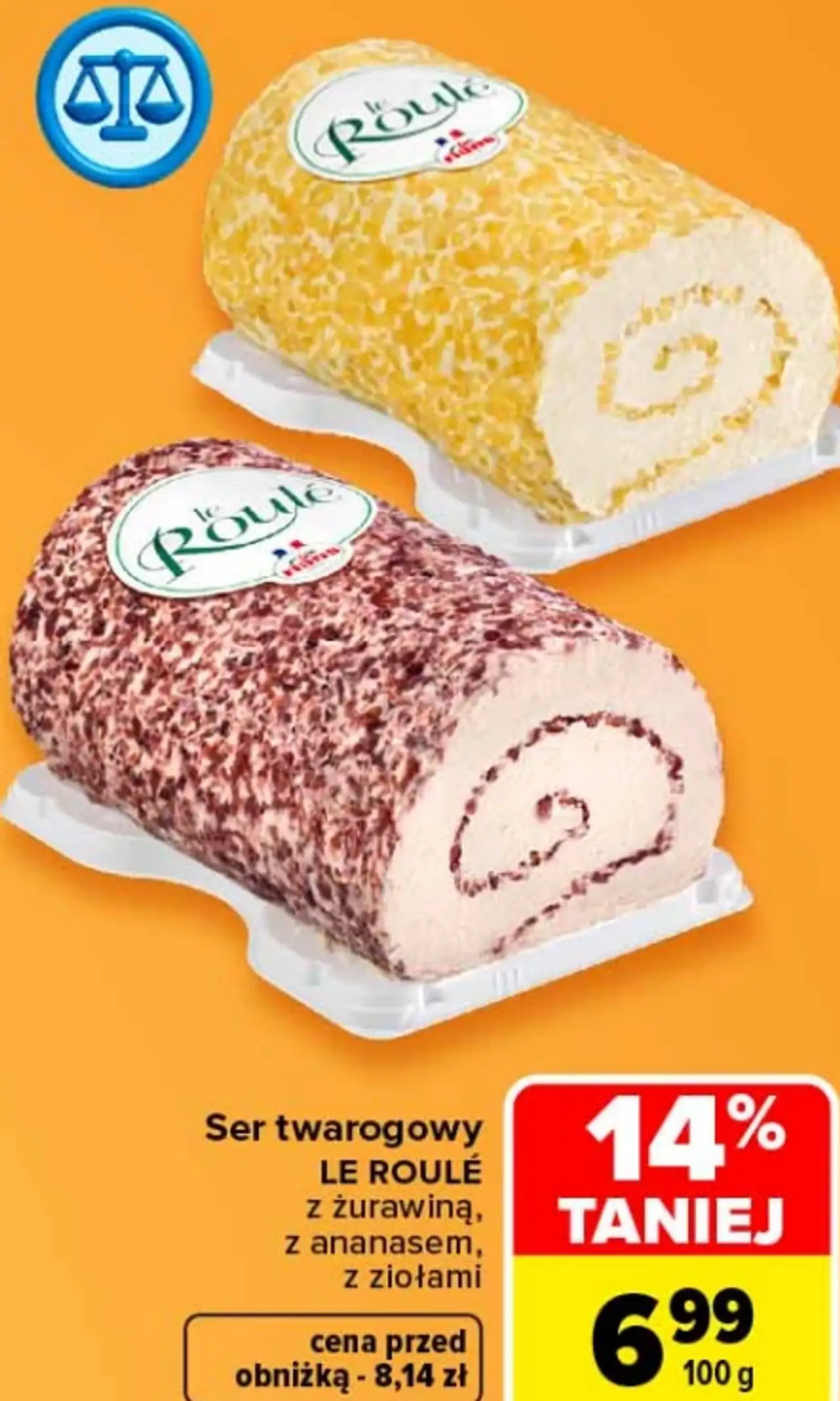 Ser twarogowy LE ROULÉ z żurawiną, z ananasem, z ziołami