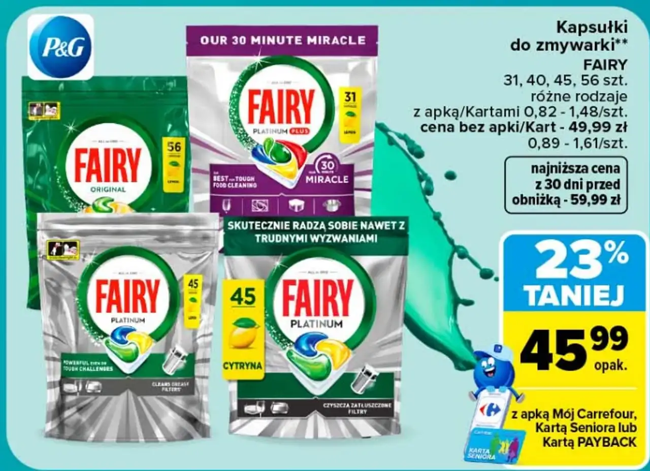 Kapsułki do zmywarki Fairy Platinum/Platinum Plus/Original