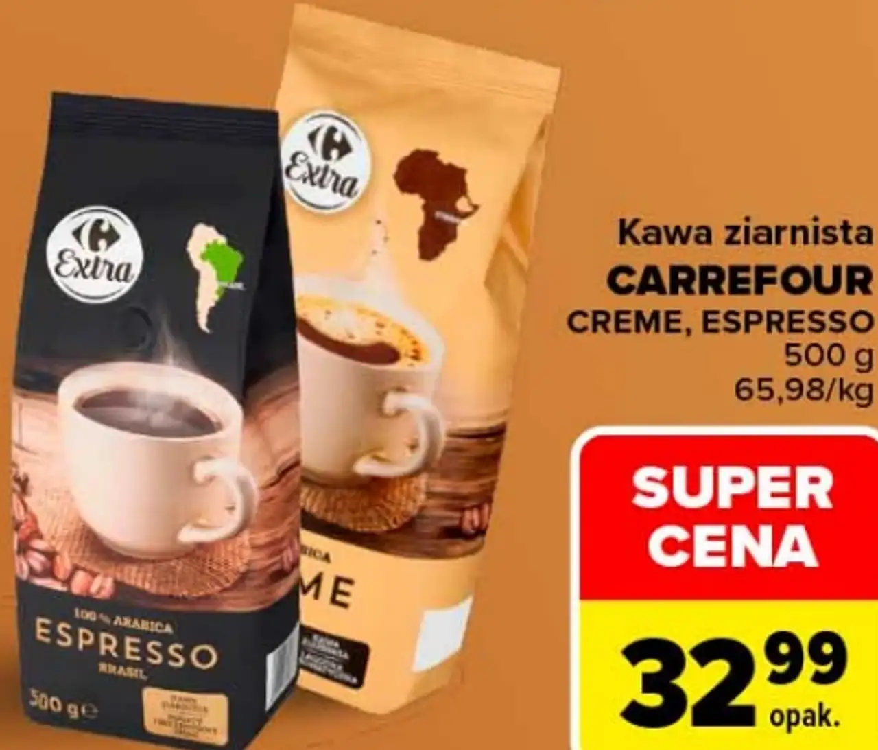 Kawa ziarnista CARREFOUR CREME, ESPRESSO