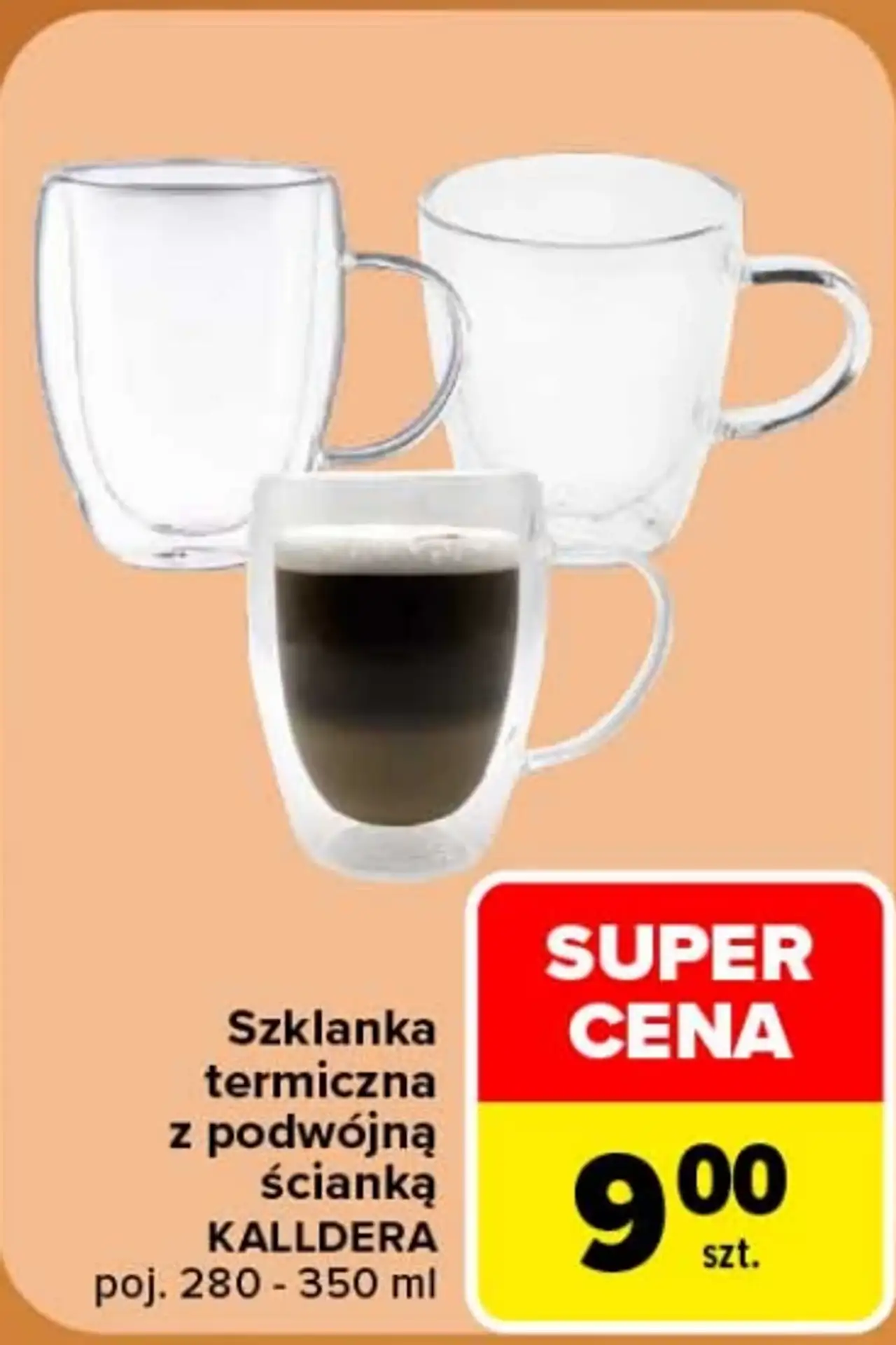 Szklanka termiczna z podwójną ścianką KALLDERA