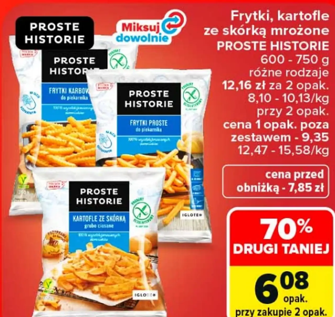 Frytki, kartofle ze skórką mrożone Proste Historie