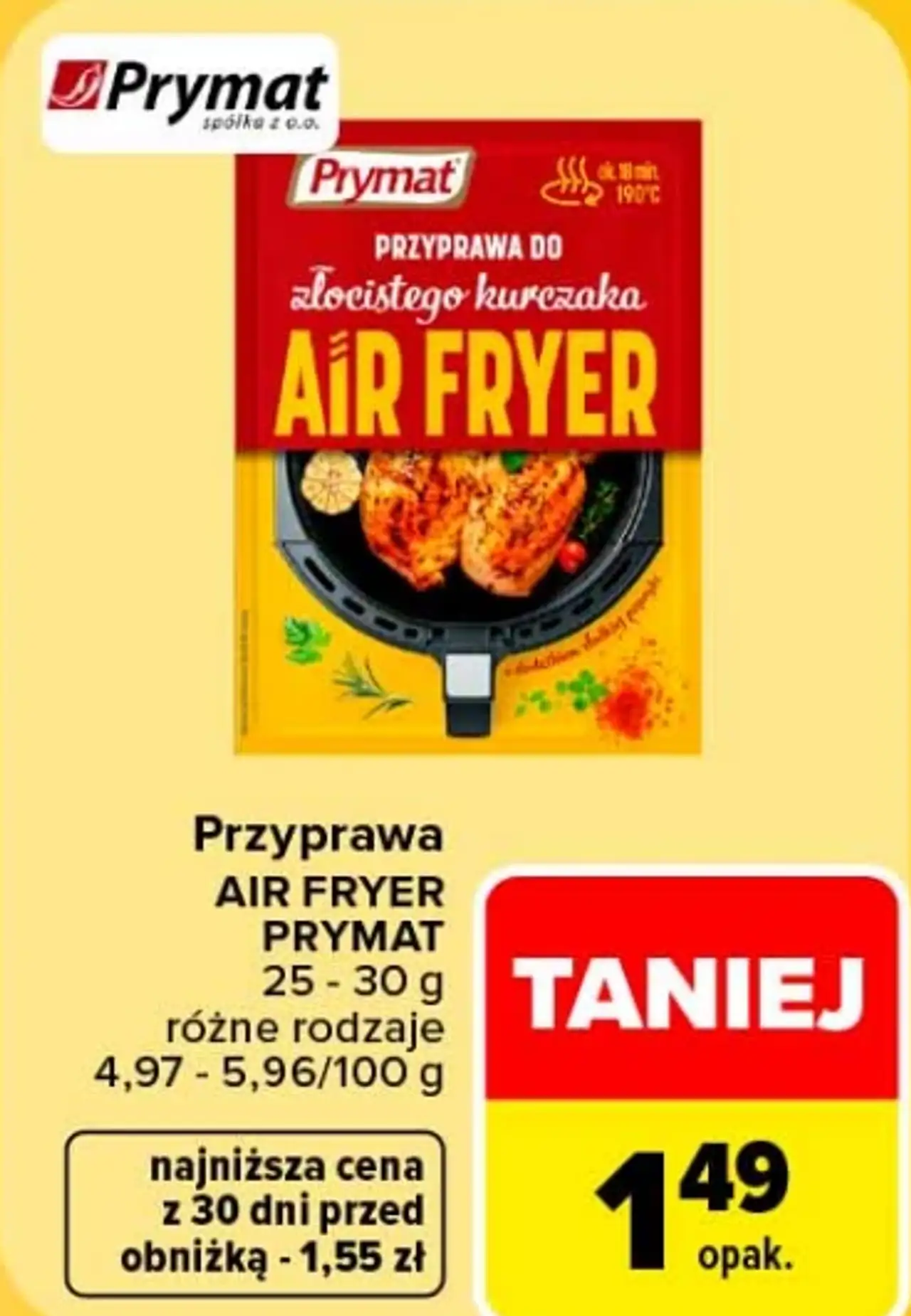 Prymat Przyprawa do złocistego kurczaka Air Fryer 25 - 30 g