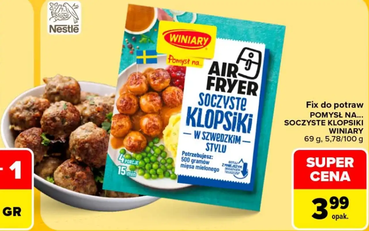 Winiary Pomysł na... Air Fryer Soczyste Klopsiki w Szwedzkim Stylu 69 g