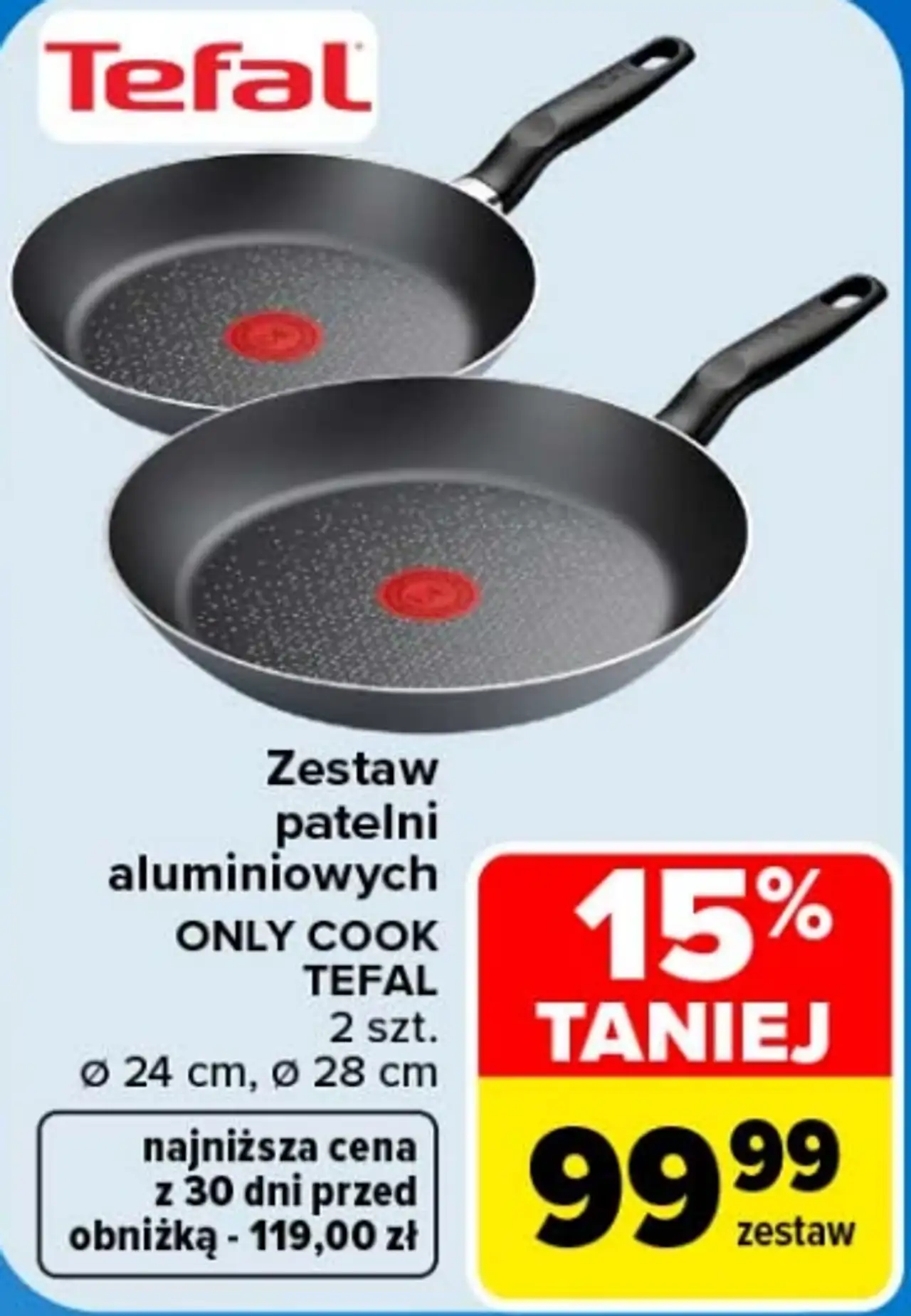 Zestaw patelni aluminiowych Tefal Only Cook
