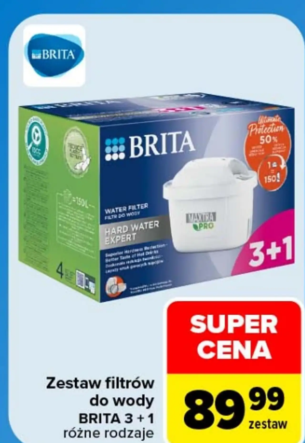 Zestaw filtrów do wody Brita 3 + 1 różne rodzaje