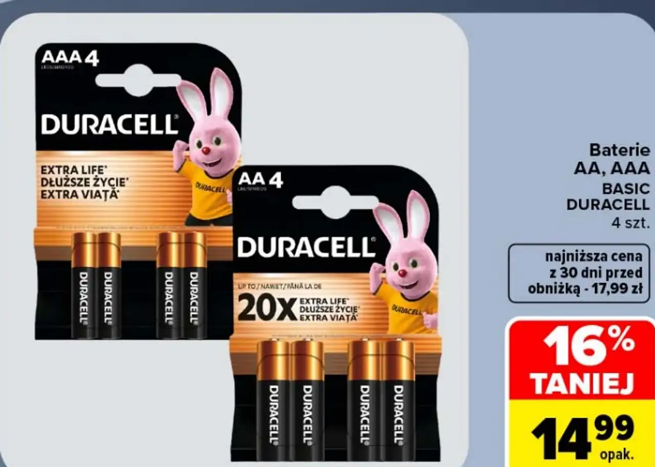 Baterie AA, AAA BASIC DURACELL 4 szt.