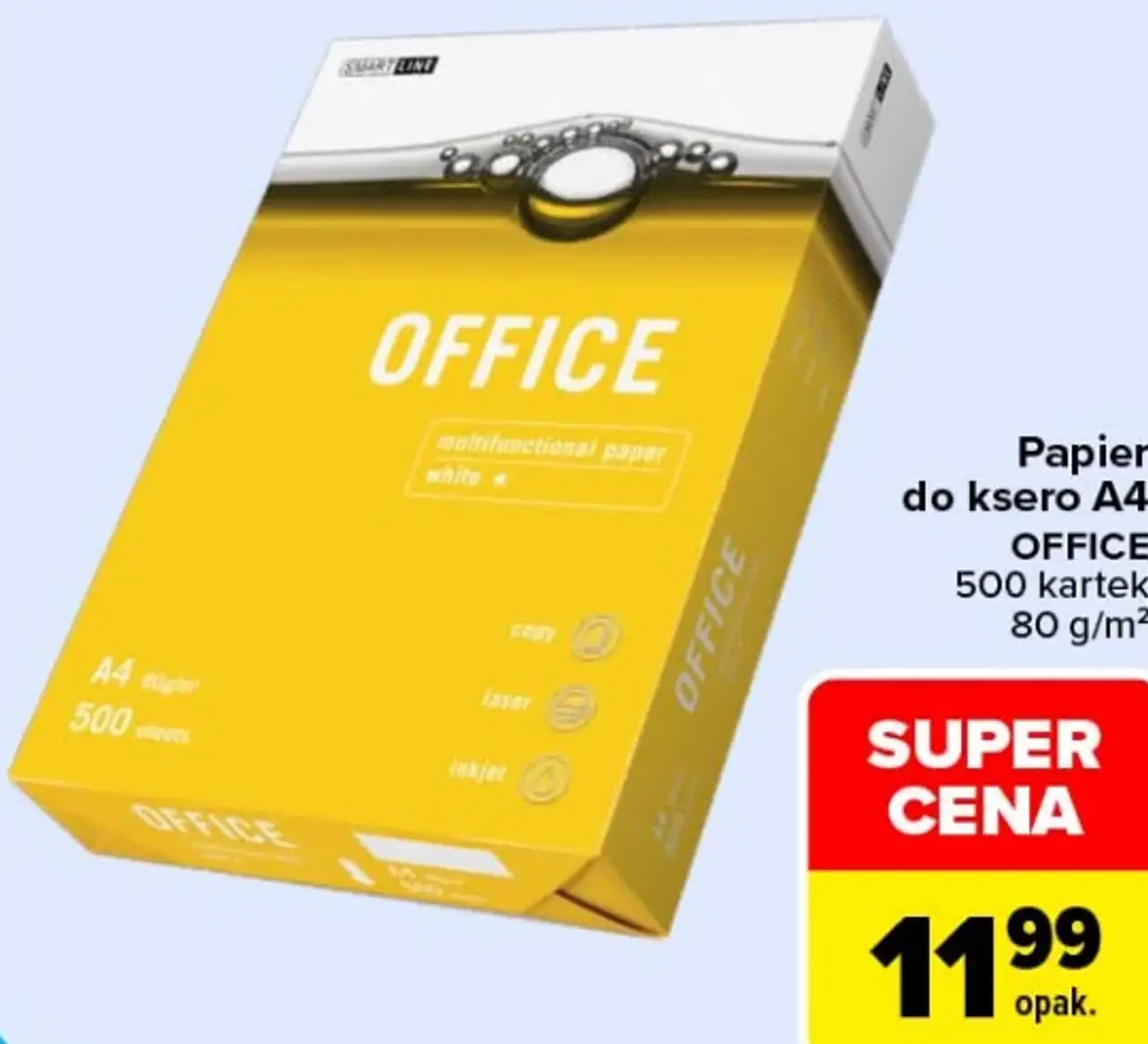 Papier do ksero A4 OFFICE 500 kartek 80 g/m²