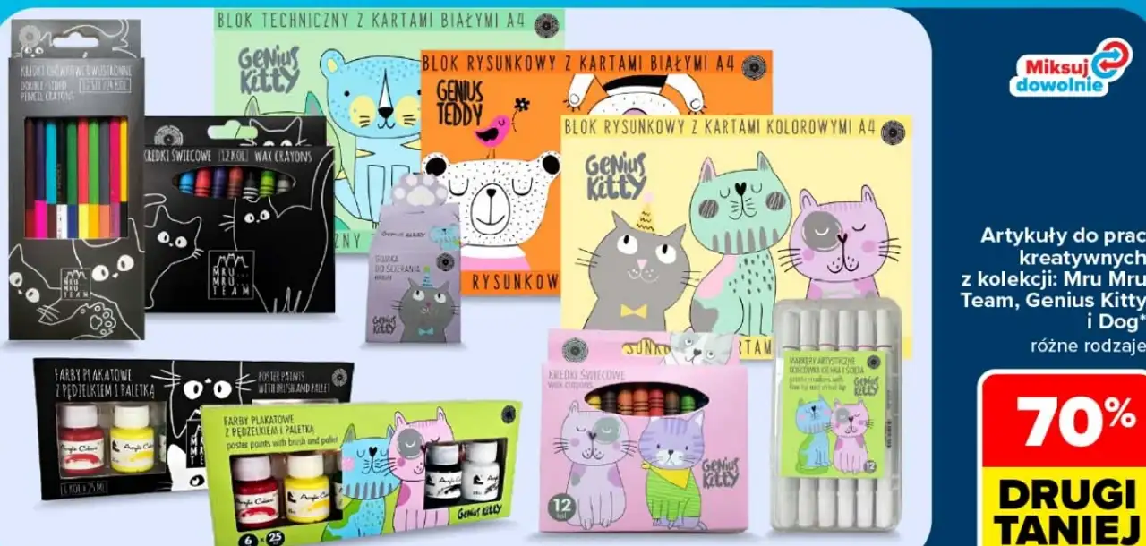 Artykuły do prac kreatywnych z kolekcji: Mru Mru Team, Genius Kitty i Dog różne rodzaje