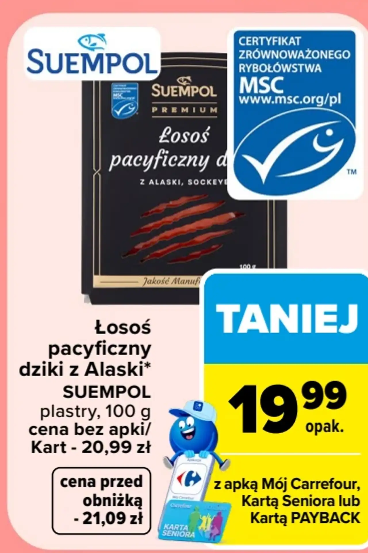 Łosoś pacyficzny dziki z Alaski SUEMPOL plastry