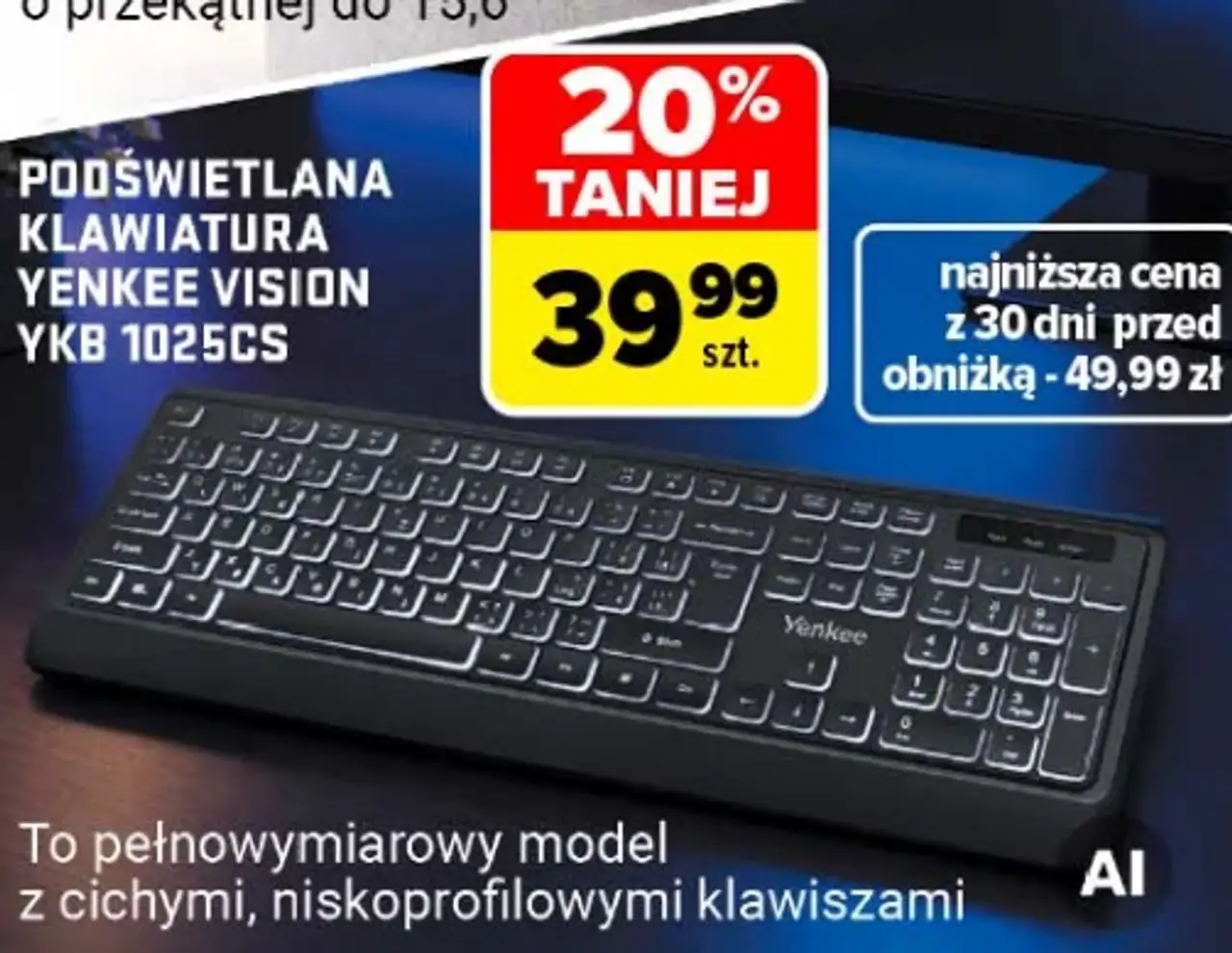 Podświetlana klawiatura Yenkee Vision YKB 1025CS