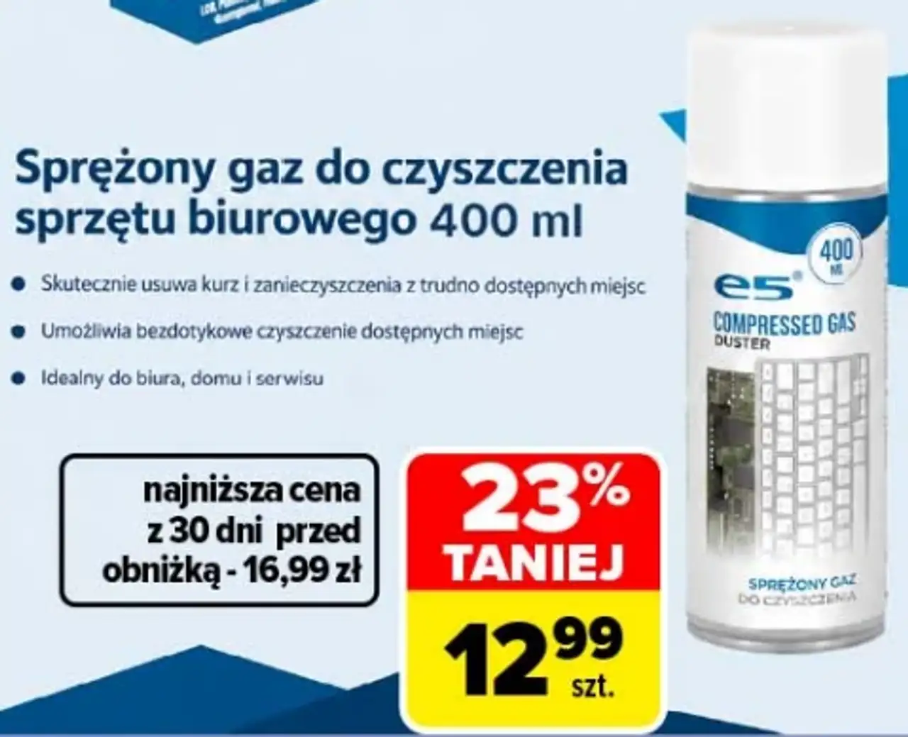Sprężony gaz do czyszczenia sprzętu biurowego 400 ml e5